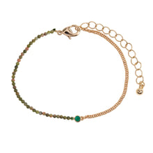 Load image into Gallery viewer, Isa - Bead and Crystal Chain Bracelet - Tourmaline