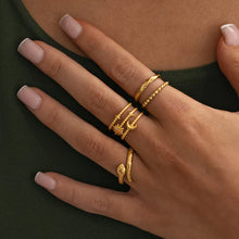 Load image into Gallery viewer, Camille - Moon and Stars Ring Stainless Steel