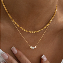 Load image into Gallery viewer, Sarah - 3 Sliding Hearts Necklace Stainless Steel