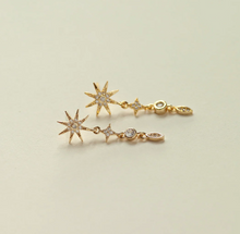 Load image into Gallery viewer, Aurora - Dangling Crystal Star Stud Earrings