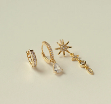 Load image into Gallery viewer, Eliza - Droplet Crystal Hoop Earrings