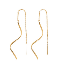 Load image into Gallery viewer, Tina - Swirly Shape Chain Earrings - Stainless Steel