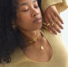 Load image into Gallery viewer, Delilah - Necklace with Gold Brick Crystal Pendant Stainless Steel