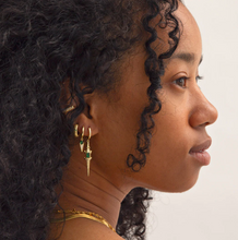 Load image into Gallery viewer, Arya - Green Crystal Stud Hoop Earrings