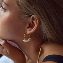 Load image into Gallery viewer, Estelle - Pearl Hoop Earrings