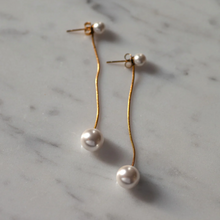 Load image into Gallery viewer, Estelle - Pearl Chain Earrings Stainless Steel