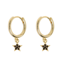 Load image into Gallery viewer, Elvira - Crystal Star Hoop Earrings