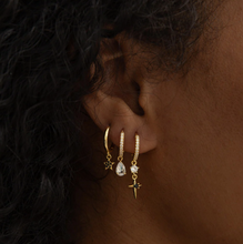Load image into Gallery viewer, Elvira - Crystal Star Hoop Earrings