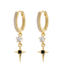 Load image into Gallery viewer, Elvira - Crystal Star Statement Hoop Earrings