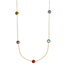 Load image into Gallery viewer, Michelle Necklace with Gold Dipped Multi-Colored Crystal Stainless Steel