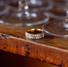 Load image into Gallery viewer, Angelica - Double Lined Crystal Pavé Ring Stainless Steel