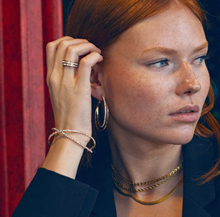 Load image into Gallery viewer, Angelica - Double Lined Crystal Pavé Ring Stainless Steel