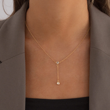 Load image into Gallery viewer, Nina - Crystal Lariat Necklace
