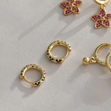 Load image into Gallery viewer, Laia - Blue and Green Crystal Huggie