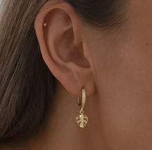 Load image into Gallery viewer, Olive - Monstera Crystal Hoop Earrings