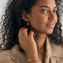 Load image into Gallery viewer, Olive - Monstera Crystal Hoop Earrings