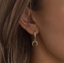 Load image into Gallery viewer, Aya Crystal Horn Hoop Earrings