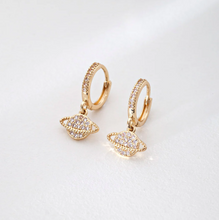 Load image into Gallery viewer, Zane Crystal Planet Hoop Earrings