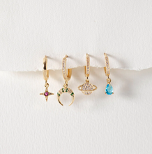 Load image into Gallery viewer, Zane Crystal Planet Hoop Earrings