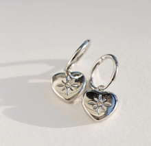 Load image into Gallery viewer, Lola Crystal Heart Hoop Earrings Stainless Steel