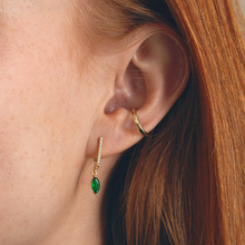 Load image into Gallery viewer, Amanda Green Crystal Hoop Earrings