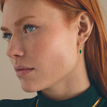 Load image into Gallery viewer, Amanda Green Crystal Hoop Earrings