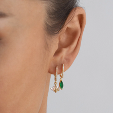 Load image into Gallery viewer, Amanda Green Crystal Hoop Earrings