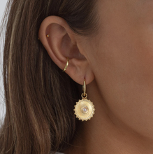 Load image into Gallery viewer, Alizha Sun Pendant Hoop Earrings