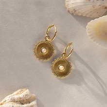 Load image into Gallery viewer, Alizha Sun Pendant Hoop Earrings