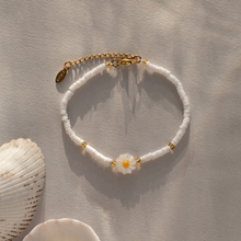 Load image into Gallery viewer, Rita Daisy White Bead Bracelet