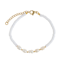 Load image into Gallery viewer, Zora Pearl White Bead Bracelet