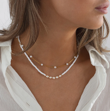 Load image into Gallery viewer, Zora Pearl White Bead Necklace