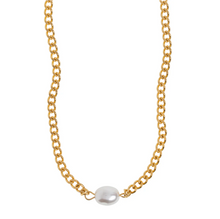 Load image into Gallery viewer, Estelle Pearl Chain Necklace Stainless Steel