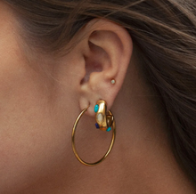 Load image into Gallery viewer, Elena Semi Precious Hoop Earrings Stainless Steel