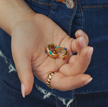Load image into Gallery viewer, Elena Semi Precious Hoop Earrings Stainless Steel