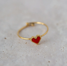 Load image into Gallery viewer, Sarah Red Heart Ring Stainless Steel