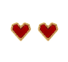 Load image into Gallery viewer, Sarah Red Heart Stud Earrings Stainless Steel