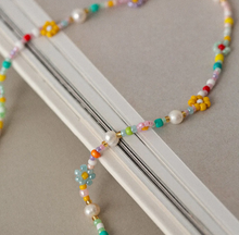 Load image into Gallery viewer, Sigrid Flower and Pearl Colorful Bead Summer Necklace