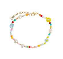 Load image into Gallery viewer, Sigrid Flower and Pearl Colorful Bead Summer Bracelet