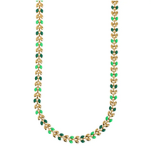 Load image into Gallery viewer, Fleur Enamel Wheat Chain Necklace Stainless Steel