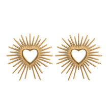 Load image into Gallery viewer, Soleil Shining Sun Stud Earrings Stainless Steel