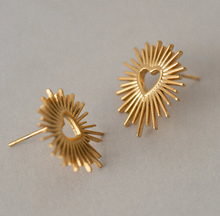 Load image into Gallery viewer, Soleil Shining Sun Stud Earrings Stainless Steel