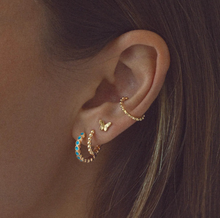 Load image into Gallery viewer, Ruby Bubbly Huggie Hoop Earrings