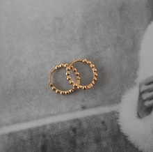 Load image into Gallery viewer, Ruby Bubbly Huggie Hoop Earrings