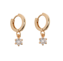 Load image into Gallery viewer, Olivia Crystal Charm Hoop Earrings