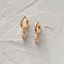 Load image into Gallery viewer, Olivia Crystal Charm Hoop Earrings