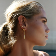 Load image into Gallery viewer, Nim Dangling Drop Chain Stud Earrings