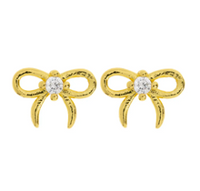 Load image into Gallery viewer, Juliette Petite Bow with Crystal Stud Earrings