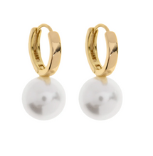 Load image into Gallery viewer, Essie Pearl Hoop Earrings