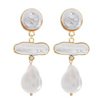 Load image into Gallery viewer, Rivers Statement Faux Pearl Earrings